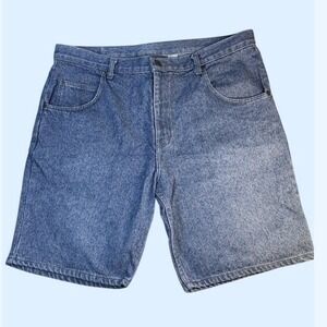 Vtg Open Trails Denim Shorts Men Blue Relaxed Stone Wash Cotton Jorts Size 38